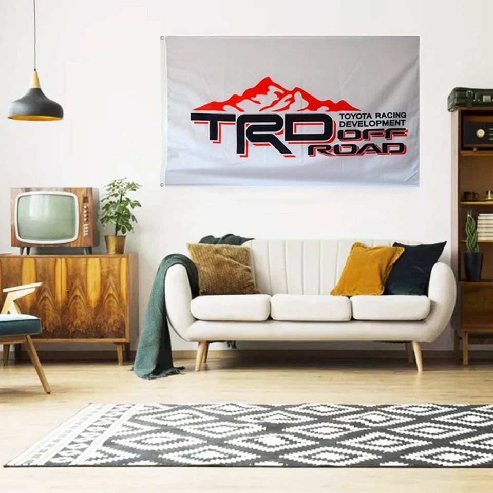 Bandera de camión todoterreno Toyota TRD 3x5 pies desarrollo de carreras logotipo show EE. UU. Foto 2 de 4