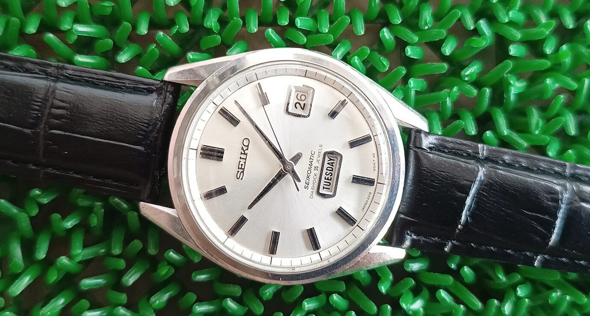 Nice Vintage Seikomatic Weekdater 6218-8010 Diashock 35 Jewels