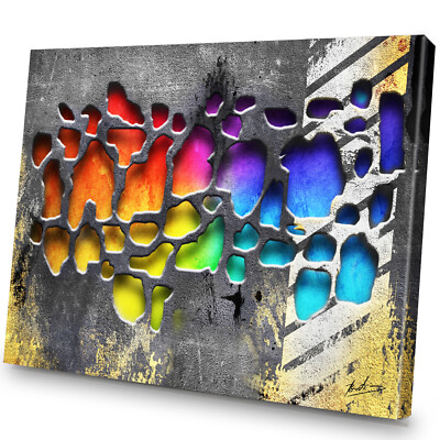 LEINWAND BILD Abstrakt 3D Bunt WANDBILDER WOHNZIMMER Max. 200x100x4cm 1178A