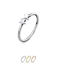 925 Sterling Silver Nose Ring Hoop Tragus Daith Cartilage Helix Star 9/32" 22G