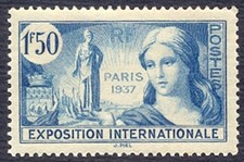 TIMBRE FRANCE NEUF SANS CHARNIERE  N° 336 ** EXPOSITION  INTERNATIONALE