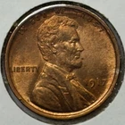 1917 1c Lincoln Wheat Cent Penny ** H45896 ** Deep Red