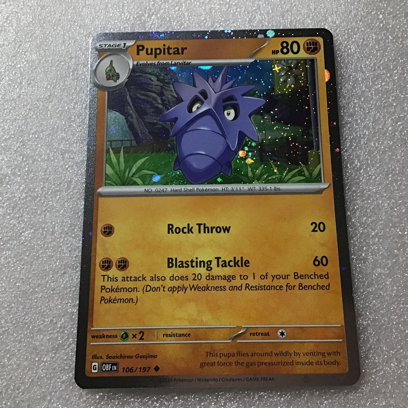 Pupitar 106/197 Obsidian Flames Cosmos Holo Promo Pokemon Card NM