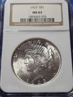 A 1923 Peace Silver Dollar $1 NGC MS 63 Uncirculated Philadelphia Coin