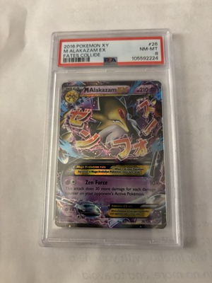 #ad M Alakazam EX #26 2016 Pokemon XY Fates Collide PSA 8 $50.00