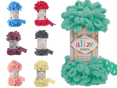 5 x 100g ALIZE Puffy Fingerstricken Schlaufengarn Ohne Nadel