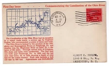 #681 Ohio River 1929 FDC - #16B Gorham Louisville KY