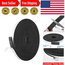 Customizable 1/2In x 1/4In Foam Tape Black, 16.5Ft Strong Adhesive Insulation