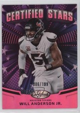 2025 Certified Certified Stars Mirror Pink 6/199 Will Anderson Jr #CST-WAJ 0l8y