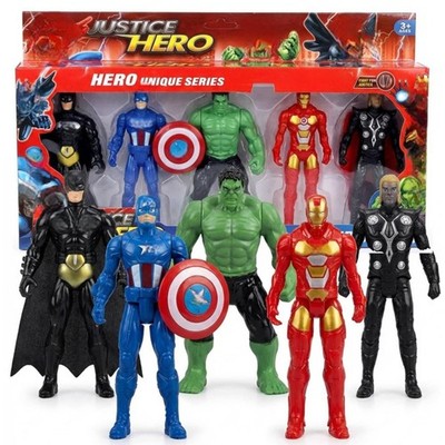 5PC Super Fighter Action Figure Set w/ Light Hero Toys Kids Ages 4-7