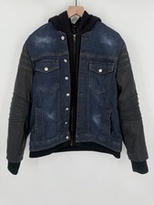 Skull Riderz Motorcycle Jean Jacket Mens Xxl Leather Denim Hoodie Road Armor Skull Riderz Motorcycle Jean Jacket Mens Xxl Leather Denim Hoodie Road Armor