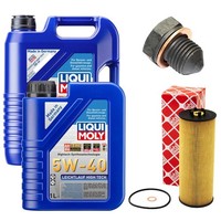 MotoröL Filter Set 5W-40 Liqui Moly 6 Liter + Schraube FüR Audi A4 2.5 TDI 8EC