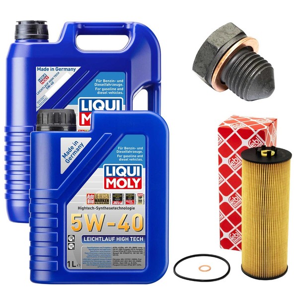 MotoröL Filter Set 5W-40 Liqui Moly 6 Liter + Schraube FüR Audi A4 2.5 TDI 8EC-image