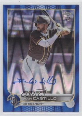 2022 Topps Chrome Rookie Blue RayWave Refractor /150 Ivan Castillo Auto RC 0nr3