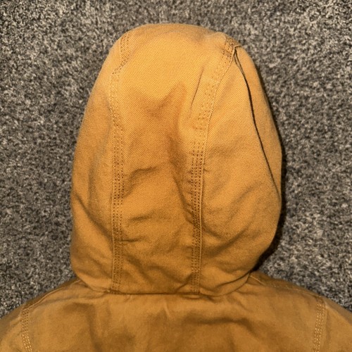 Carhartt RN13706 Quilted Lined Hooded Jacket Brown Tan Childs Youth Size 3T - Picture 19 of 20