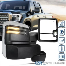 Defrost+Temp Sensor+BSD+LED Lamps Fits 19-25 GMC Sierra 1500 Towing/Side Mirrors