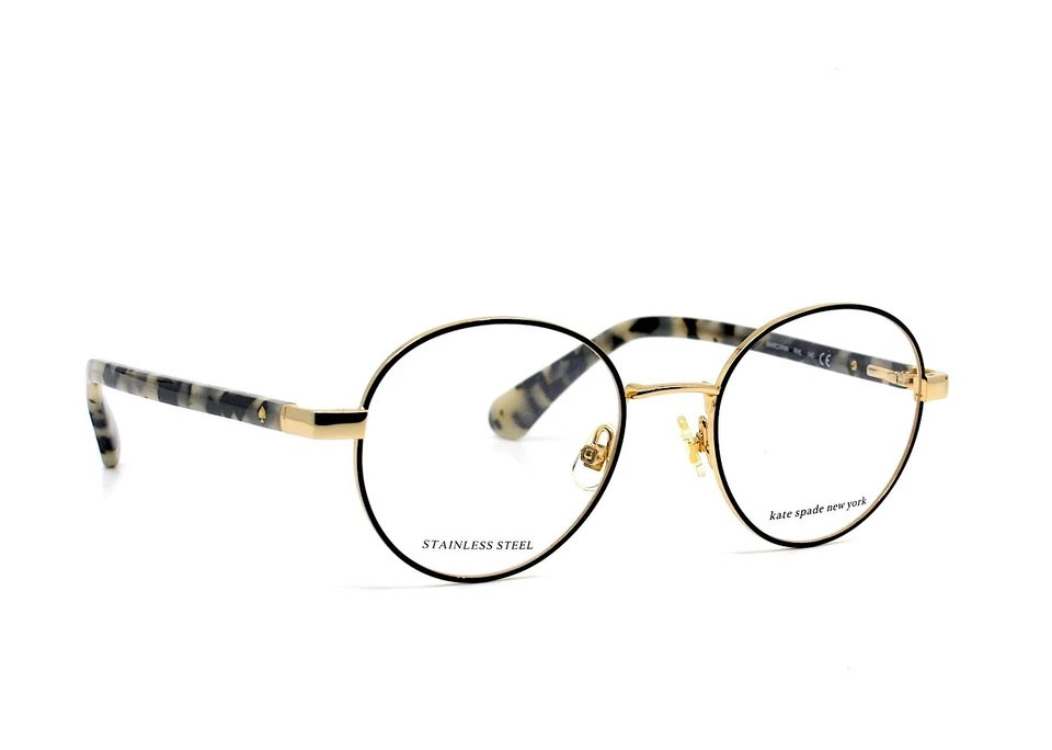 НОВЫЙ KATE SPADE MARCIANN RHL ЗОЛОТО/КОРИЧНЕВЫЙ ПОДЛИННЫЙ ОПРАВА ОЧКОВ RX 49-19-140 - Изображение 3 из 4