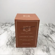 NIB Aquiesse Cinnamon Tabac Glass Jar Candle 6.5 oz