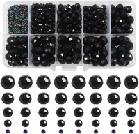 1000 StüCk Facettenperlen Schwarz 2Mm 4Mm 6Mm 8Mm 10Mm Glaskristall Perlen Facet