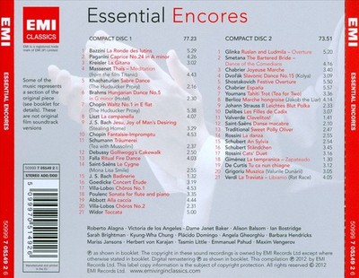 VARIOUS ARTISTS ESSENTIAL ENCORES NEW CD