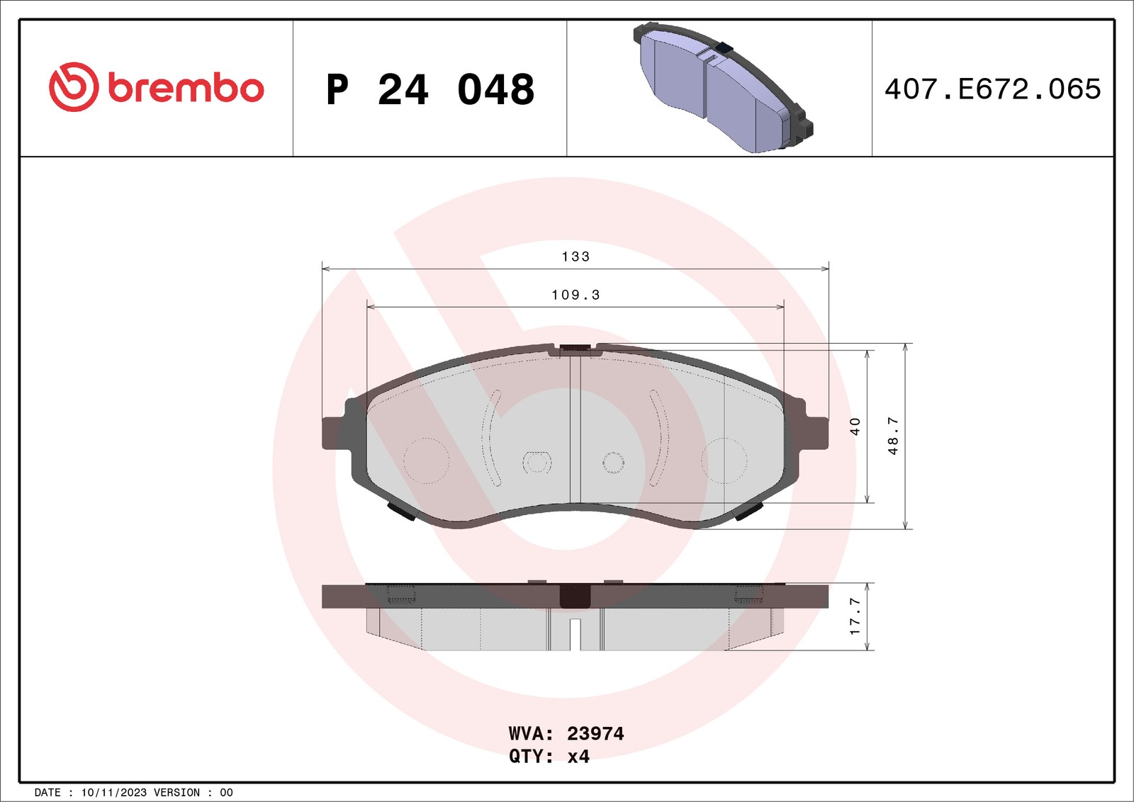 2x ✅Fits BREMBO P 24 048 Brake Pad Set, disc brake P 24 048 Brake pa ⭐UK Seller⭐ - Image 20