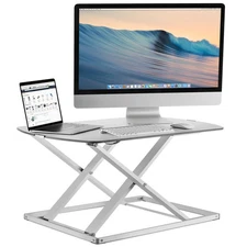 MOUNT-IT! 31" WIDE HEIGHT ADJUSTABLE STANDING DESK CONVERTER - WHITE