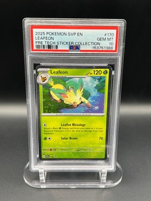   PSA 10   PRISMATIC EVOLUTIONS TECH STICKER COLLECTION LEAFEON 170 PROMO