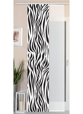 2er Pack Flächenvorhang Digitaldruck Wildseide Optik, Zebra, 245x45
