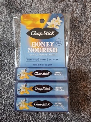 3 Pack Chapstick Honey Nourish With Bee Propolis Extract Honey Vanilla