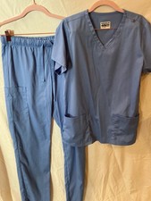Nursing scrubs, size, small, strictly scrub, stretch and comfy, sky blue