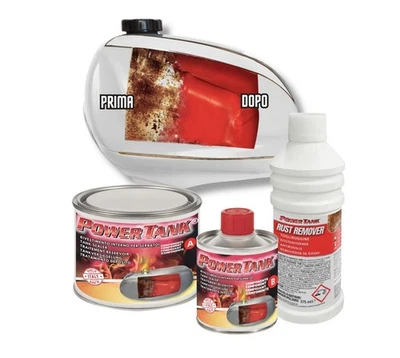 Power Tank Kit piccolo rosso Trattamento Serbatoio Ripara Antiruggine per moto