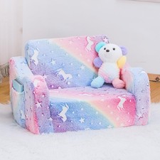 Toddler Baby Chair Couch Sofa for Kids Foldable 2-in-1 Fold Out Cou... Fast Ship