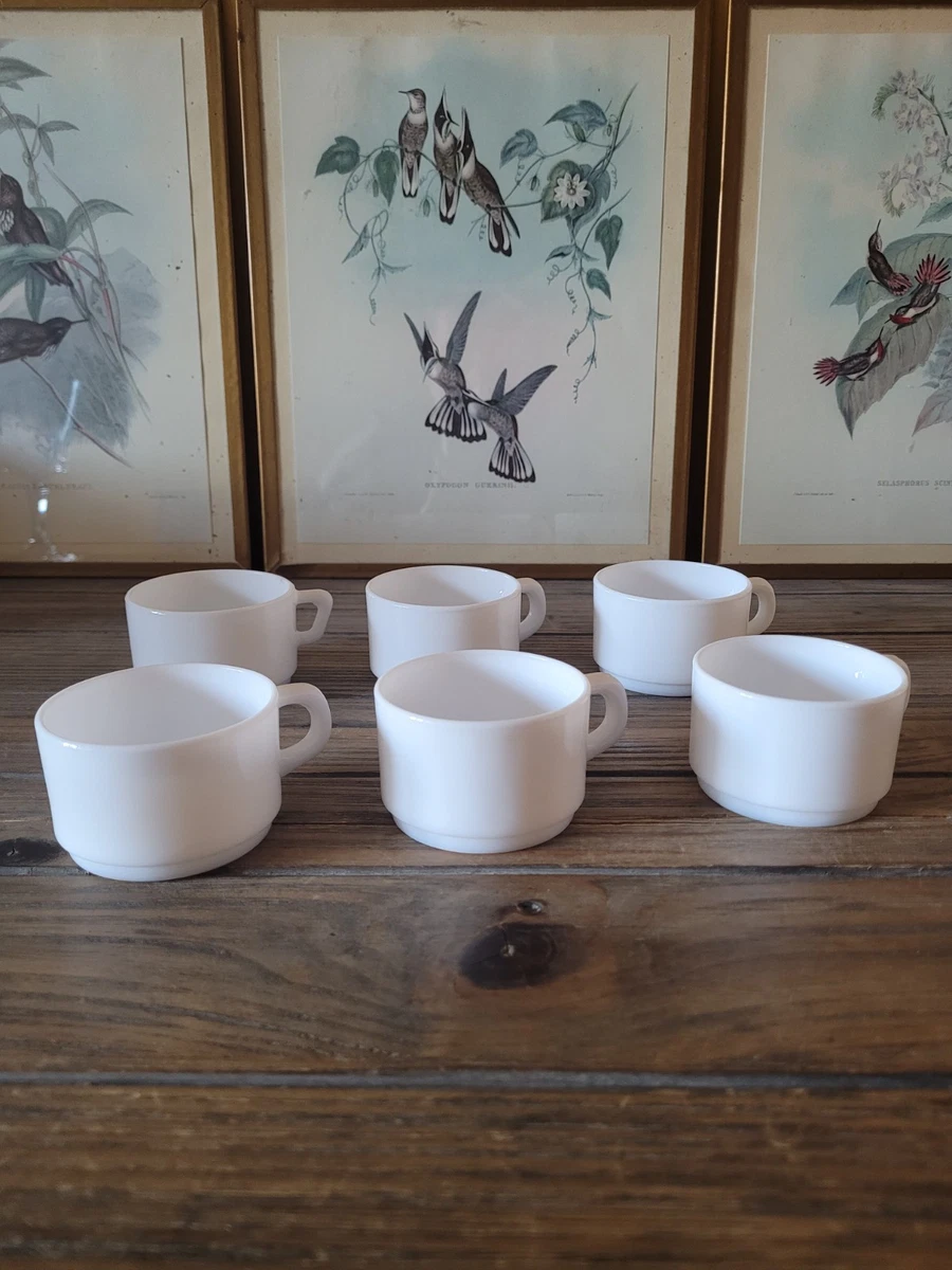 Lot De 3 Tasses à Café Avec Soucoupes – Opaline Vert Céladon – Années 1930 – France