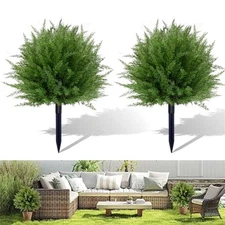 2Pcs Artificial Cypress Topiary UV Resistant Faux Plant for Outdoor Xmas Decor