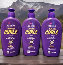 Lot Of 3 - Aussie Miracle Curls Leave-In Detangling Milk 6.7 oz - SHIPS NOW