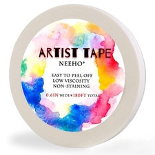 Neeho Artist Tape for Drafting Art, Acid-Free White Masking 0.6inch,