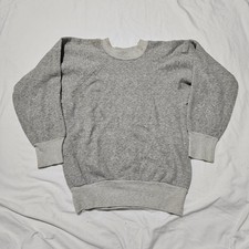 Vintage 1970s Two Tone Raglan Grey Sweatshirt Size Small