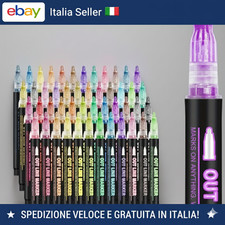 Pennarelli a doppia linea con contorno metallico glitterato per disegno