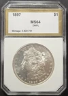 1897 Morgan Dollar, Brilliant Uncirculated, Deep Mirror Proof-Like