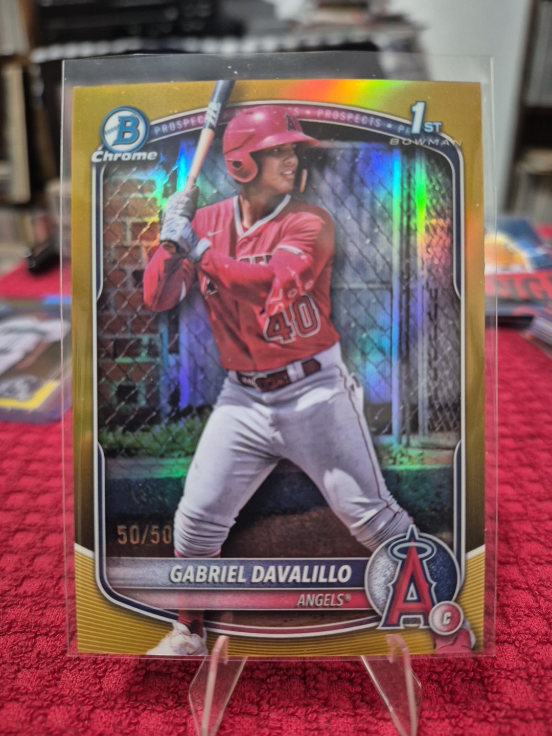 2025 Bowman Chrome Gabriel Davalillo 1st Bowman True Gold Refractor /50 Angels 