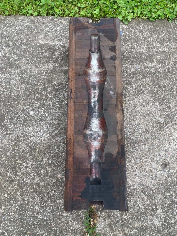 Antique Steam Punk Wooden Factory Foundry Mold, 24" Long