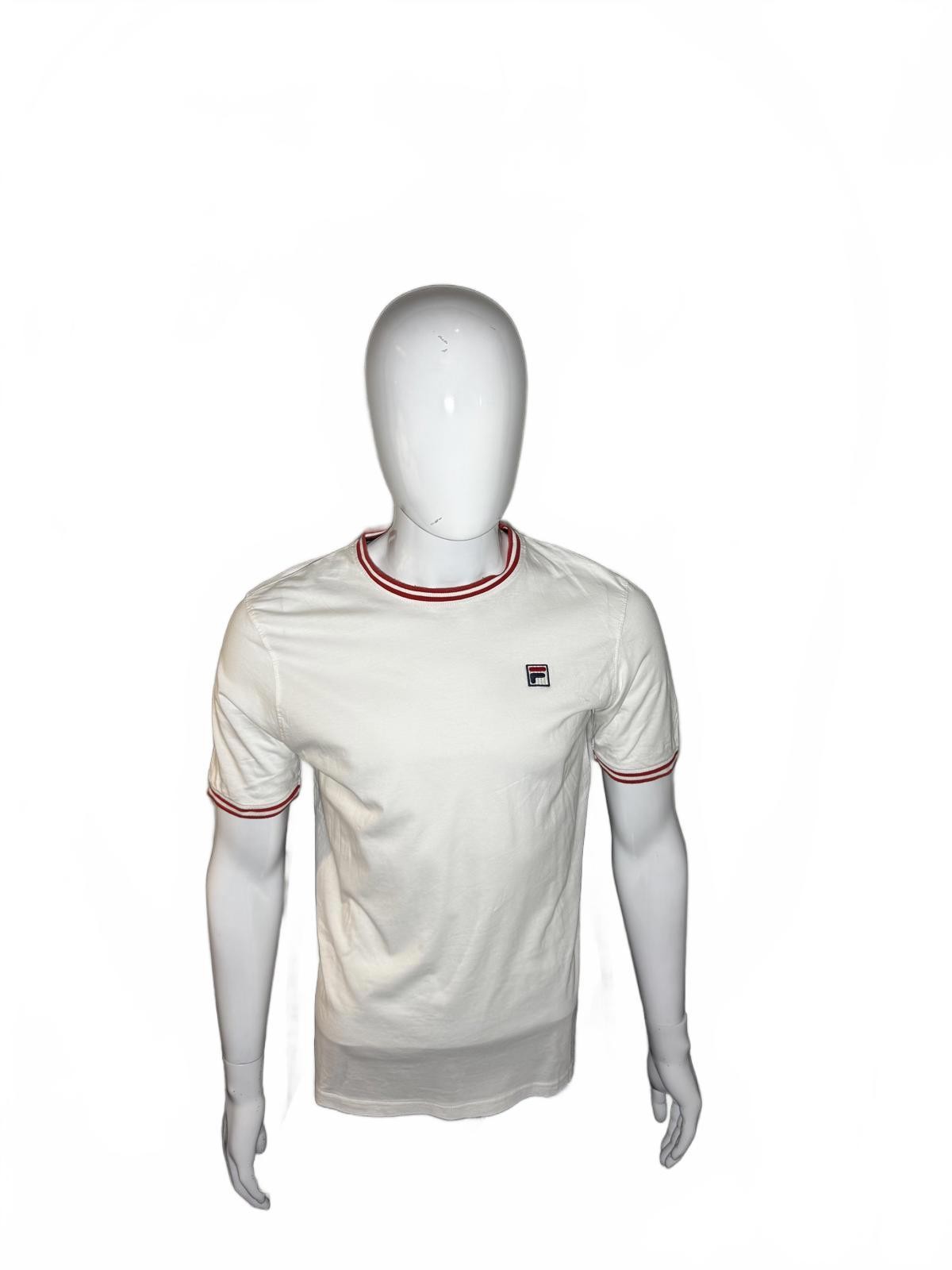 T shirt Fila Classic Ringer bianca con bordo rosso