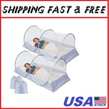 2 Pcs Large Pop up Mosquito Tent Portable Foldable Mosquito Bug Net for Bed