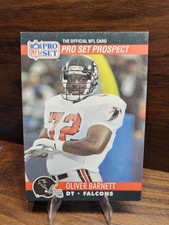 1990 Pro Set Football - Oliver Barnett - Atlanta Falcons- ERROR Rookie Card 723. rookie card picture