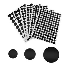 6 Sheets 580 PCS Screw Hole Covers Black Furniture Stickers Self-Adhesive