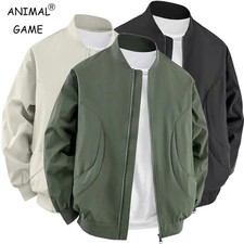 Men's Bomber Jacket Fashion Stylish Lightweight Windbreaker Spring Fall Casual J