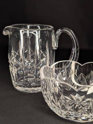 VTG Waterford Crystal Creamer & Sugar Bowl Set Gothic Mark Ireland Cut Glass
