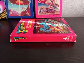 Atari 2600 Games: Winter Games, Space Invaders, Dodge 'Em, Superman. CIB Tested