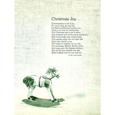 Christmas Joy Lucille Leedy Swales 1970s Poem Retro Kitsch Wall Art SE8