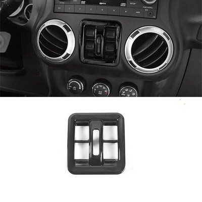 For Jeep Wrangler JK 11-17 4DR Bright Black Window Lift Panel Switch Cover Trim